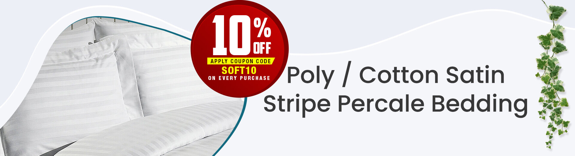 Poly / Cotton Satin Stripe Percale Bedding Poly / Cotton Satin Stripe Percale Bedding