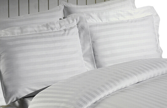 Poly / Cotton Satin Stripe Bedding D/B Duvet Covers 2 CM